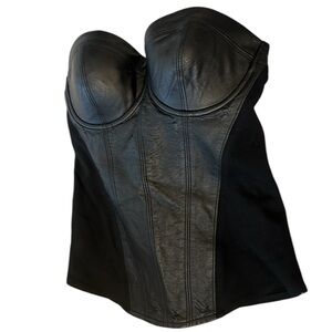Guess S Y2K vintage vegan leather Black corset in good vintage condition
